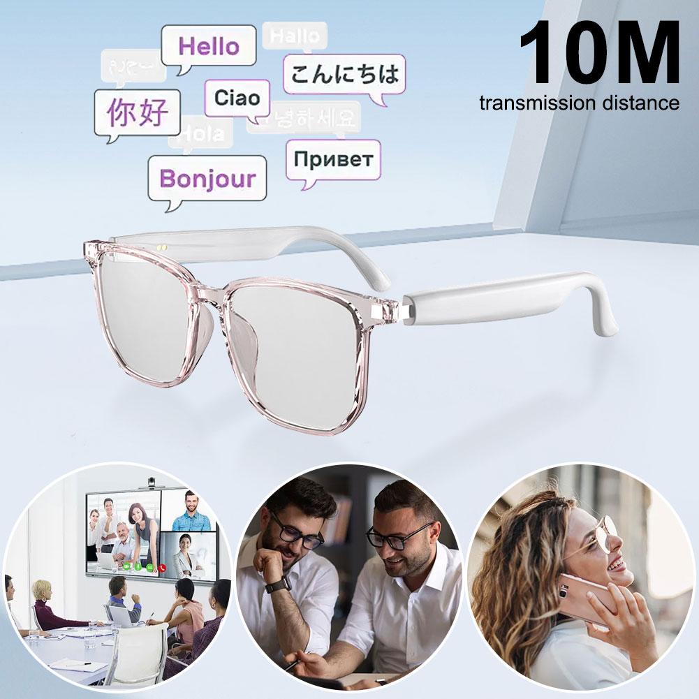 Wireless Translator Glasses Automatic Voice Translation Glasses AI Translator Sunglasses Support Multi-Languages for Conference
