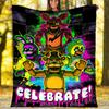 1pc Freddy Bear2 Theme Blanket - Digital Print, Polyester, Cozy for All Seasons, Perfect for Outdoor, Camping, and Travel