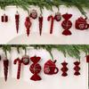Christmas Tree Ornament Set With Plush Velvet Candy And House Shapes For Festive Decor