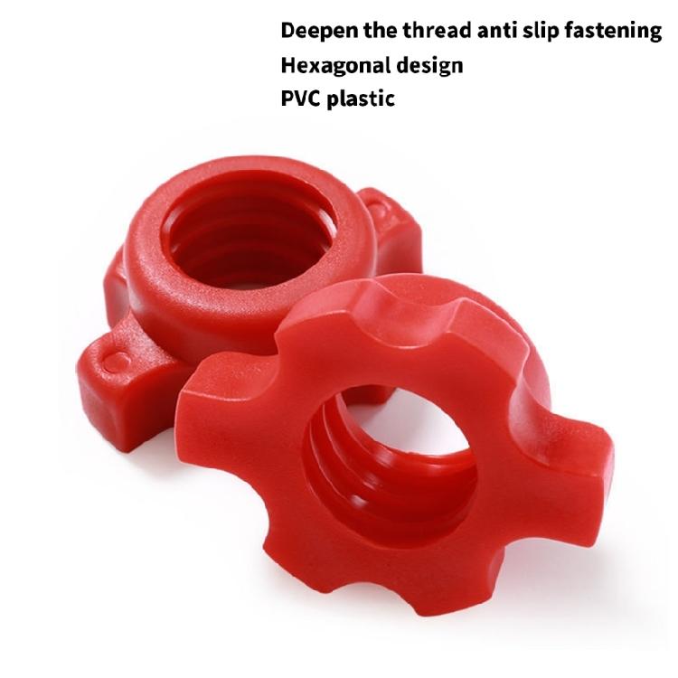 4 Piezas Barra de Mancuerna Tuerca Collares de Bloqueo Rápido Plástico Antideslizante Tuerca Hexagonal Reemplazo Collar de Tornillo para Barra Olímpica Estándar
