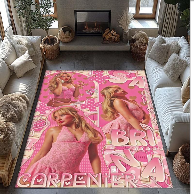 Soft Crystal Velvet Floor Rug,Sabrina Carpenter Anti Slip Decorative Carpet, Plush Area Mat For Indoor Home Decoration