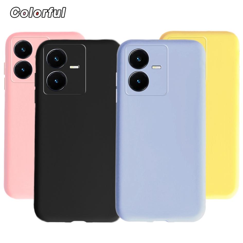Candy Color Case For Vivo Y22s Y22 2022 Phone Case V2206 V2207 Back Cover Soft Silicone Fundas For VivoY22s Y 22S Y 22 4G Bumper