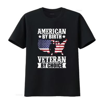 Womens American By Birth Veteran Choice US Flag Veterans Day T Shirt Black 2X Large Vintage Washed Stylish Versatile