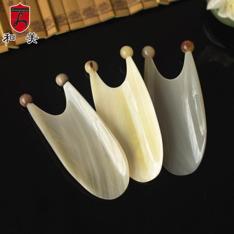 Horn point eye massager, beauty scraping board Horn scraping board natural handmade