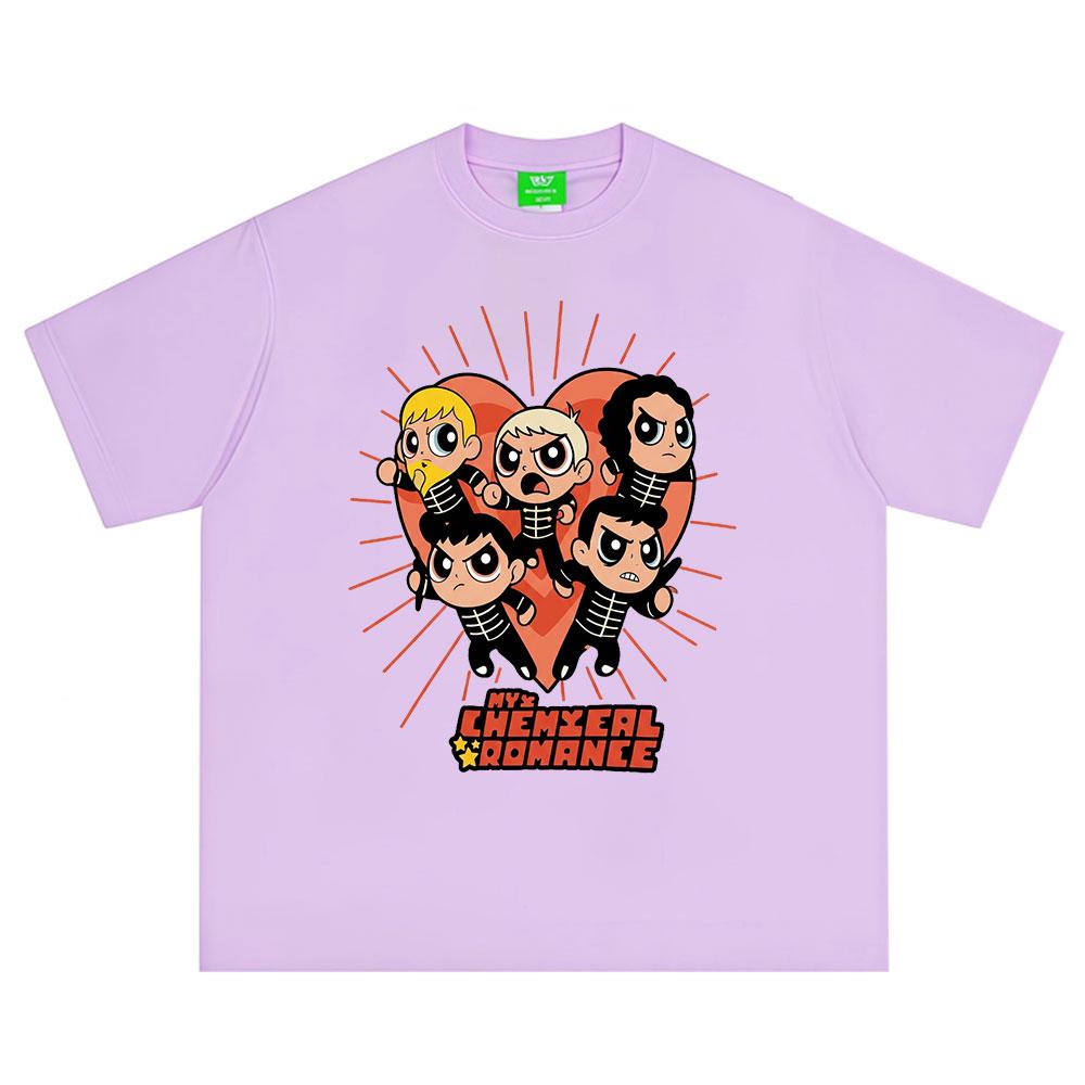 Rock Band My Chemical RoUnisexce Cartoon Print Tshirt Unisexs Women Clothing Cotton Casual Oversized Short Sleeve T Shirt Streetwear