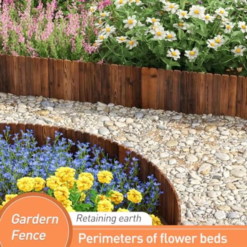 Wood Garden Edging Border Decorative Landscape Edging Planting Tree Fence Flower Bed Fences.