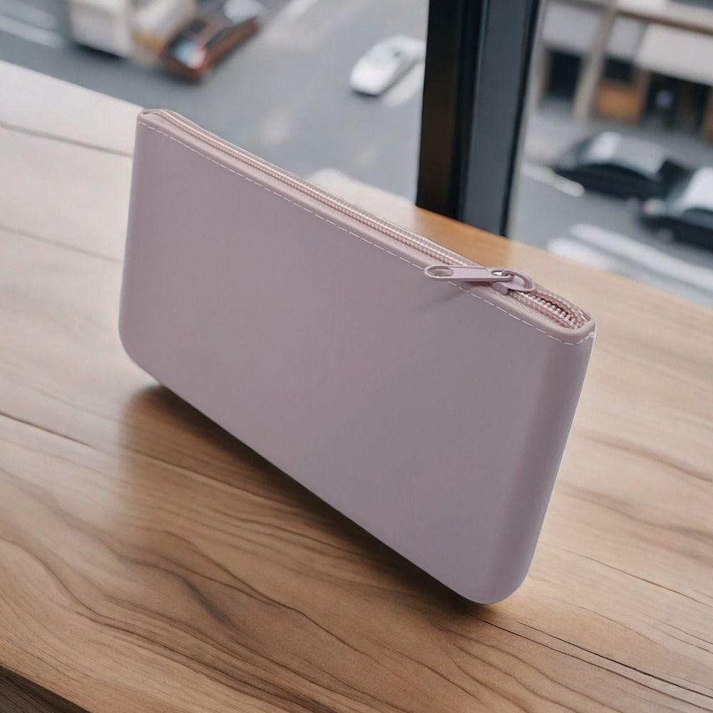 Silicone Organizer Cosmetic Bag Smooth Zipper Travel Pouch INS Style Lipstick Storage Bag  Students