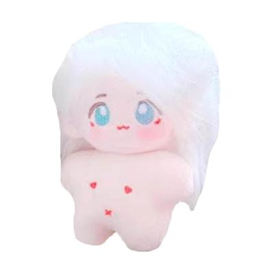 Niannyyhouse 10cm Peluche Fille Corps d'Étoile Cheveux Frits Sans Attributs Accessoires de Poupée en Coton (A5)