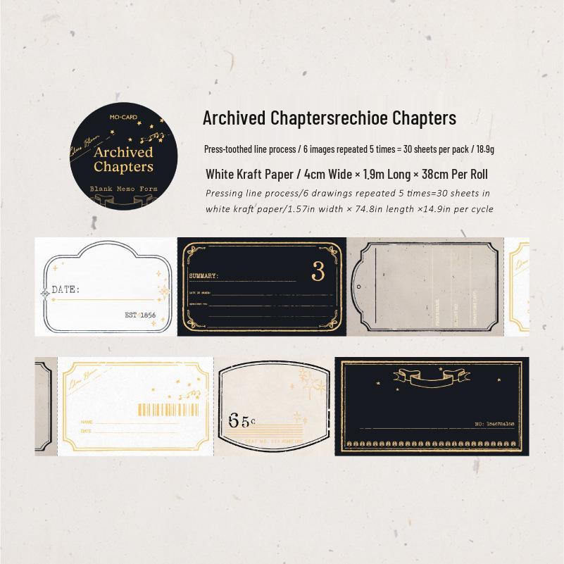 Retro Journal Sticky Notes Set - Kraft Paper Die-Cut Signs (6 Styles)