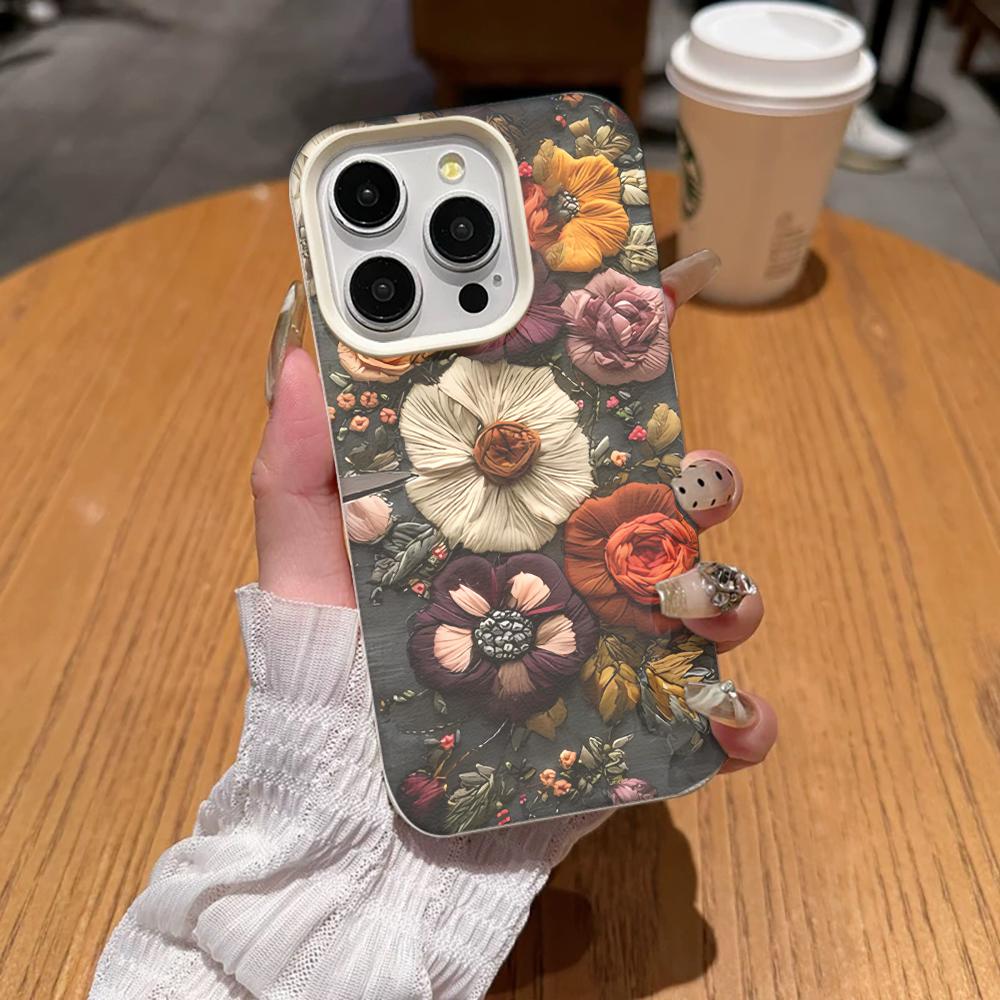 Personalized Flower Retro Unique Phone Case For Iphone 17 Air 16 16e 15 14 11 13 12 Pro Max Aesthetic Protective Leather Cover