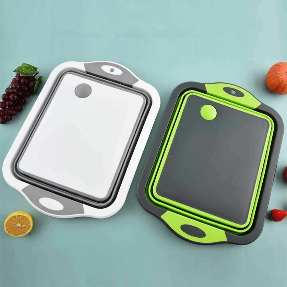 With Colander Collapsible Sink Portable Collapsible Cutting Board Foldable Basin  Kitchen Storage