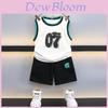 Trendy Boys Summer Outfit Set 2024 Stylish Sleeveless Cotton Tank Top And Shorts For Kids Aged 3 To 8