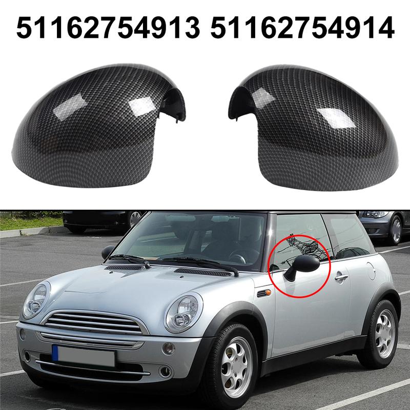 ABS Carbon Texture Rearview Mirror Cover Cap Compatible with For Mini Cooper R55 R56 R57 R58 R60 R61 Exterior Mirror Housing