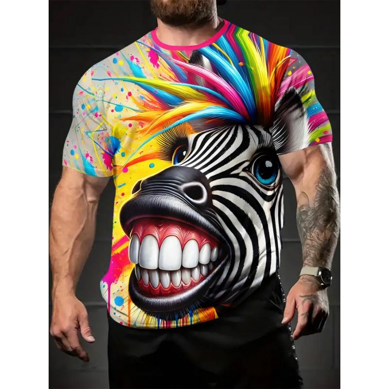 

Fashion Funny Animal Graphic Man T Shirt Cats 3D Print Oversize Short Sleeve 6XL