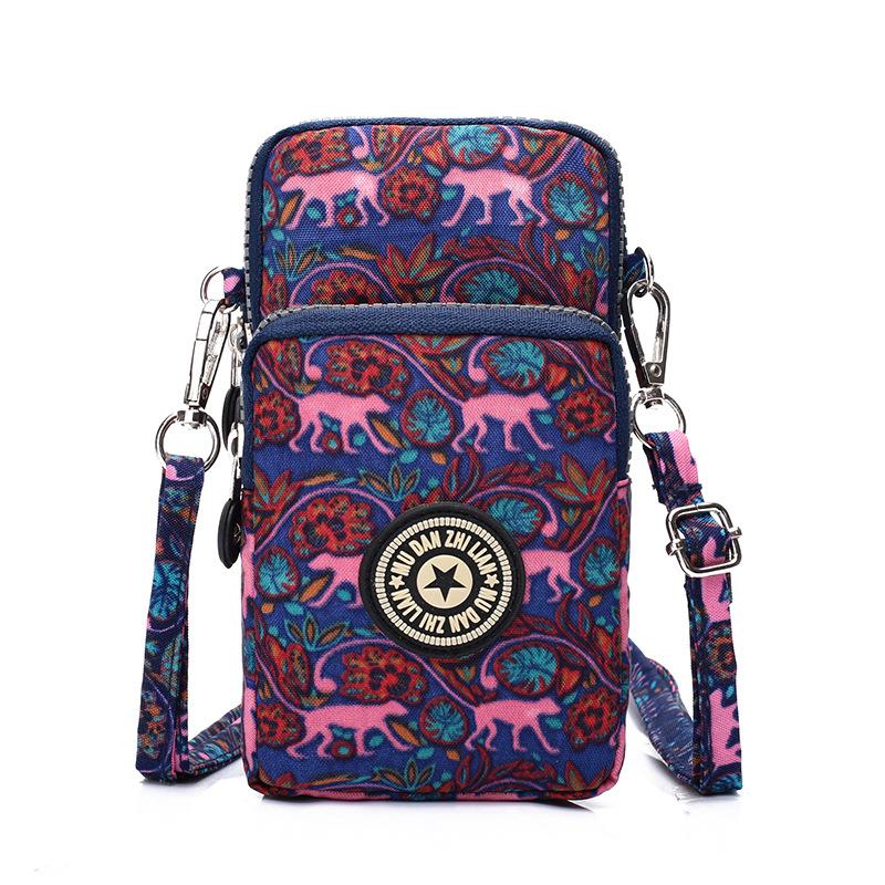 Women Portable Mobile Phone Mini Bags Nylon Waterproof Crossbody Bag Retro Fashion Purse Lady Wallet Clutch Trendy Wrist Arm Bag