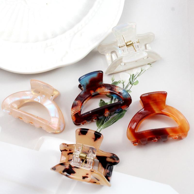 Fashion Design Acetate Mini Half Circle Hair Clip Crab Claw Clip Women's Girls Hair Clip Hair Accessories