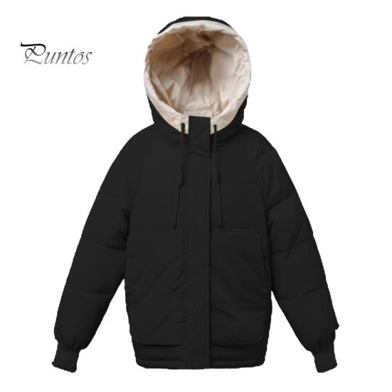 Dámský bavlněný kabát s vycpávkou, kapucí, šňůrkou na stažení, dlouhý rukáv, jednobarevný kabátek kabátek s velkými kapsami, volný střih na zip, prošívané oblečení