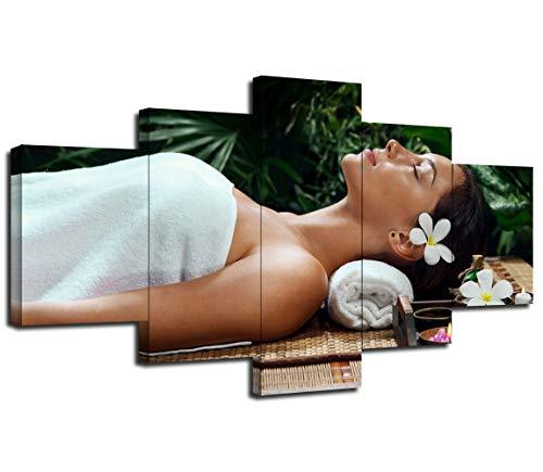 5 sztuk zdrowie uroda Spa masaż twarzy Salon ściana z obrazami ozdoby do dekoracji wnętrz plakaty płótno malarstwo akcesoria do salonu