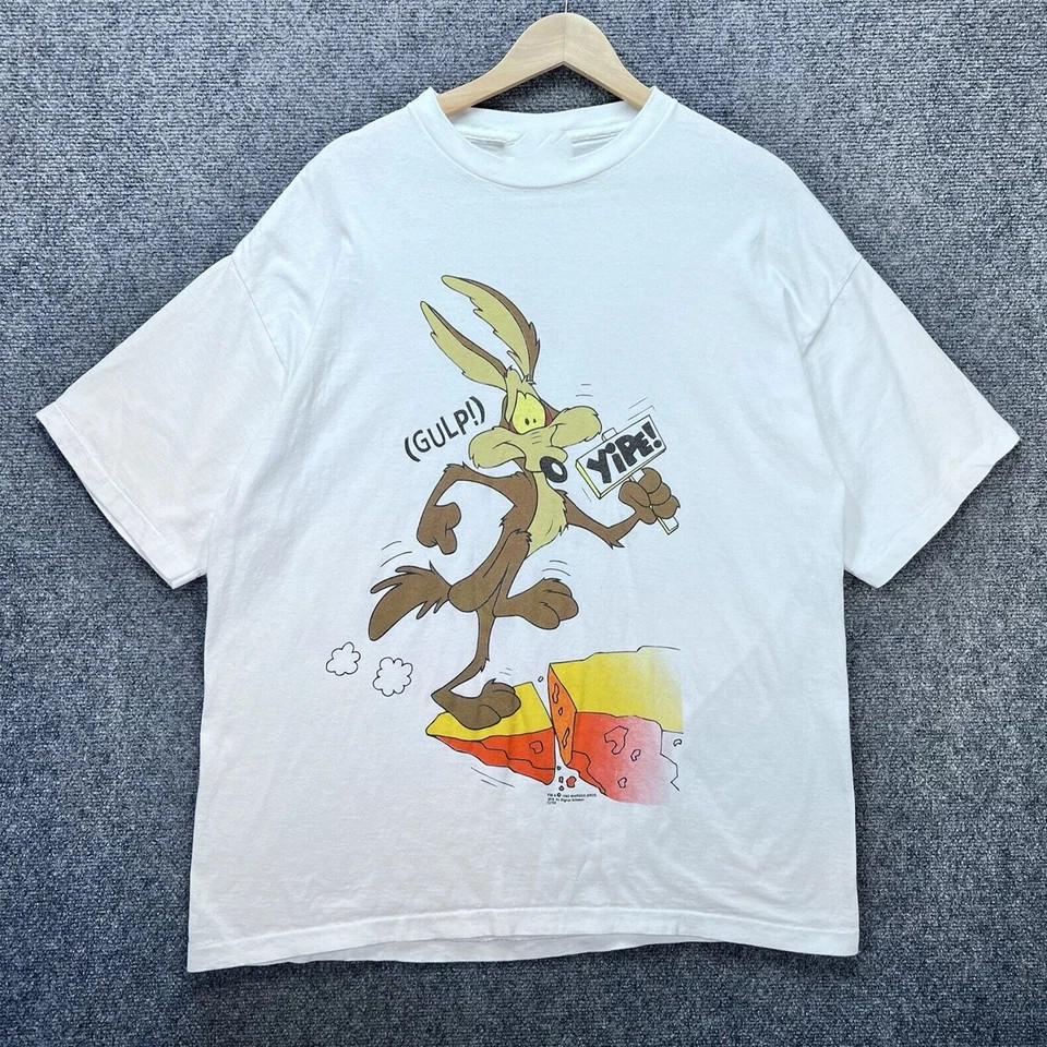 90s Cartoon Wile E Coyote Road Runner Tshirt White All Size ZZA66 Unisex T-Shirt S