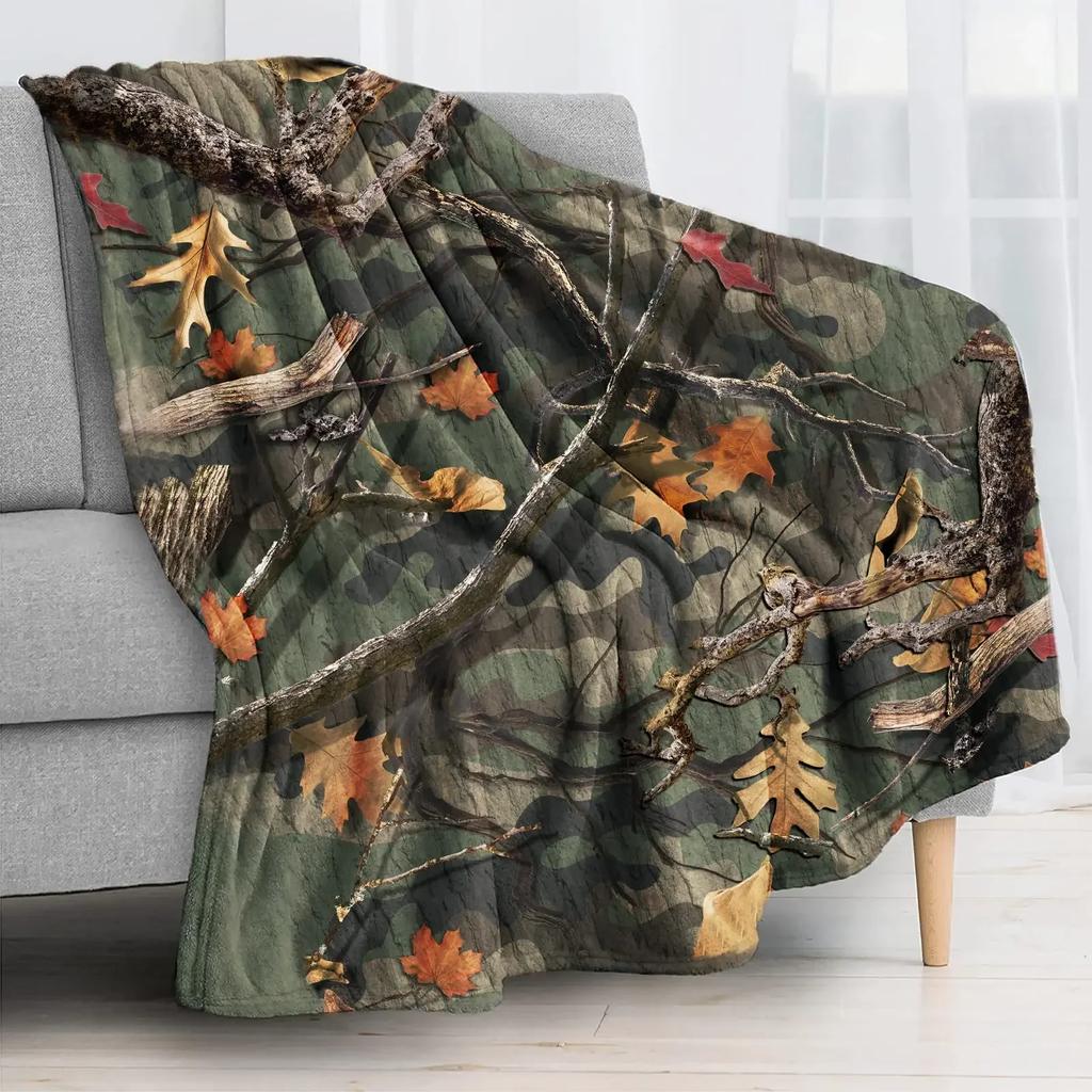 Coperta Mimetica Real Tree Camo in Flanella per Tutte le Stagioni Militare Popolare Calda Plaid per Letto Divano Biancheria da Letto Plaid Misura King Size