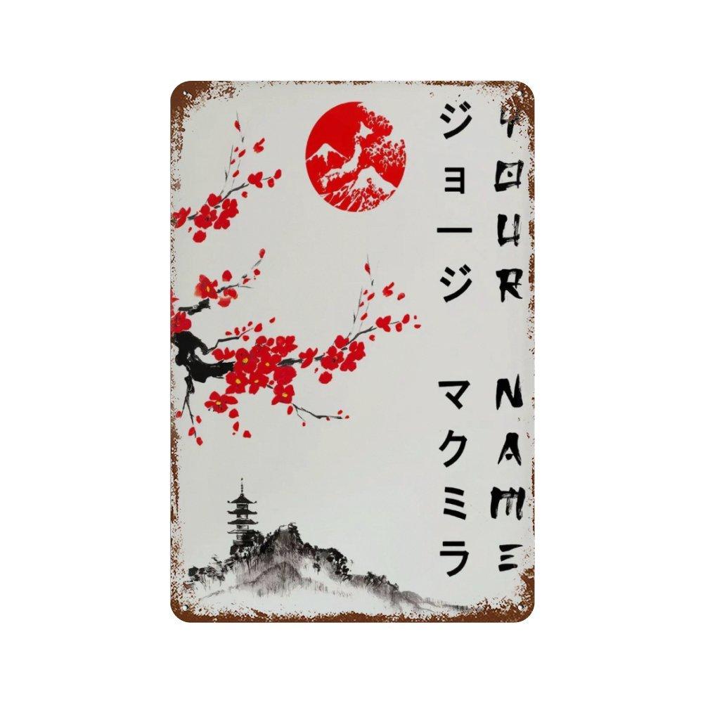 Vintage Japan Art Metal Tin Sign Yayoi Kusama Poster Plaque Katsushika Hokusai Wall Art for Room Club Man Cave Bar Home Decor
