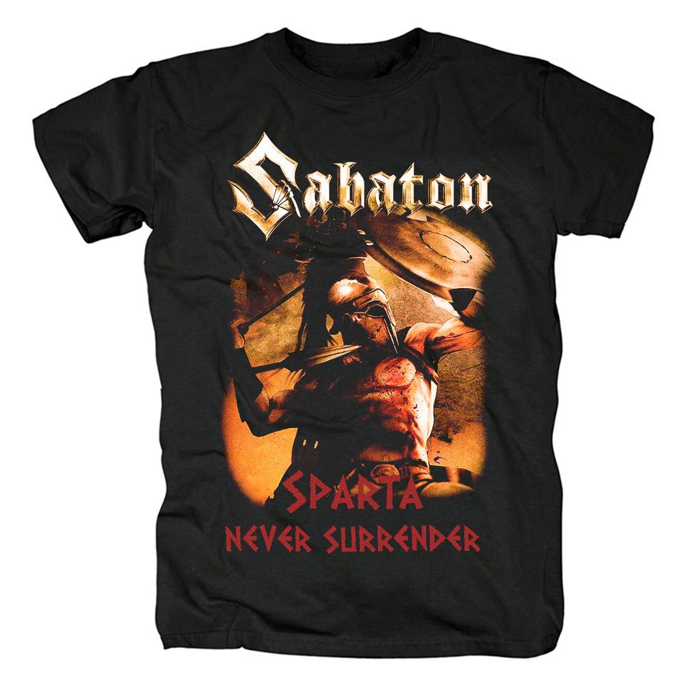 Swedish Band Sabatons Black Wolfthemed Tshirt Featuring The Spartan Warrior Design M