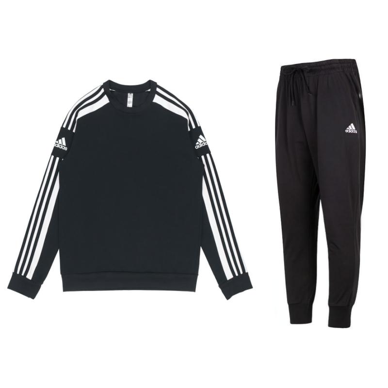 

Adidas Комплект из удобного полосатого флиса и длинных брюк со средней посадкой, с капюшоном, мужские комплекты черного цвета GT6638+IC9417 XL
