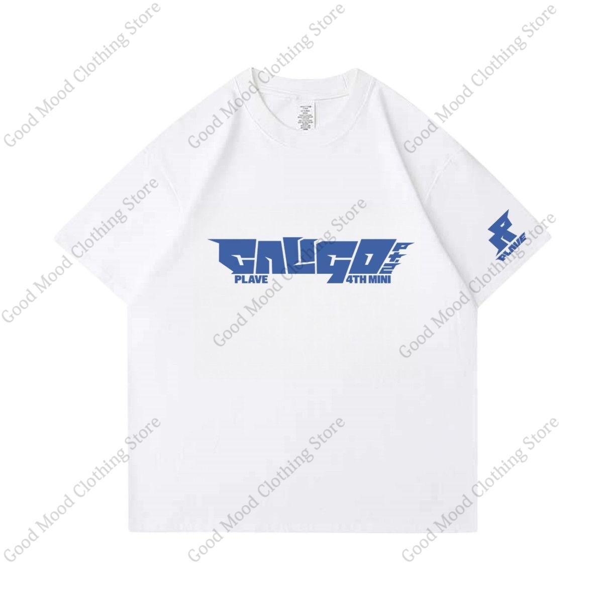 PLAVE T Shirt 4th Mini Album Caligo Pt2 Letter Print Tshirt Kpop Fashion Unisex Women High Quality Cotton Short Sleeve Tee Tops S