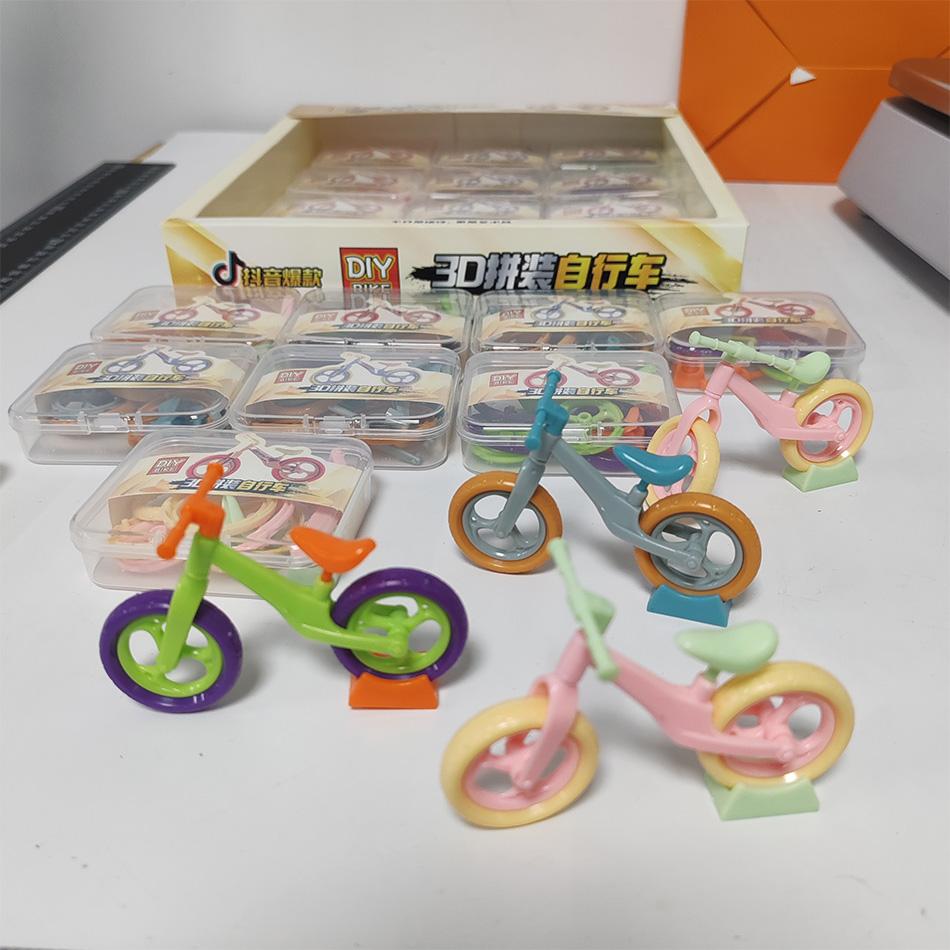 24 Style Diy Mini Radish Car Model Puzzle Assembly Toy Children'S Finger Bicycle Ornament Detachable Educational Holiday Gift