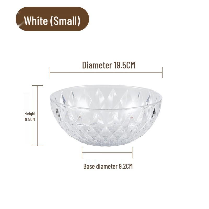 ZISIZ Transparent Acrylic Round Serving Bowl