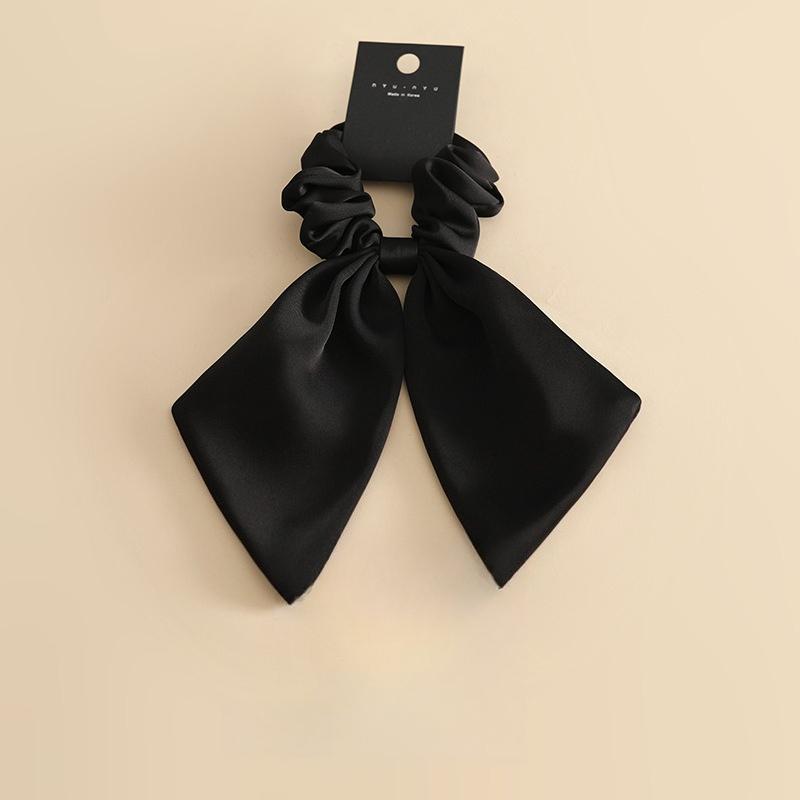 Korean Hair Tie Headwear, Bow Headwear, High-end Hair Tie, Large Intestine Hair Band чёрный