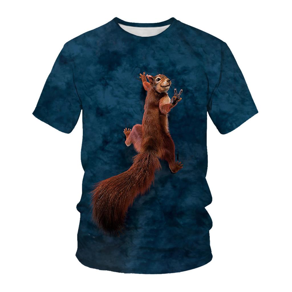 Men's Squirrel 3DT Shirt Print Animal Pattern Couple Tops Funny Short Sleeve T-Shirt