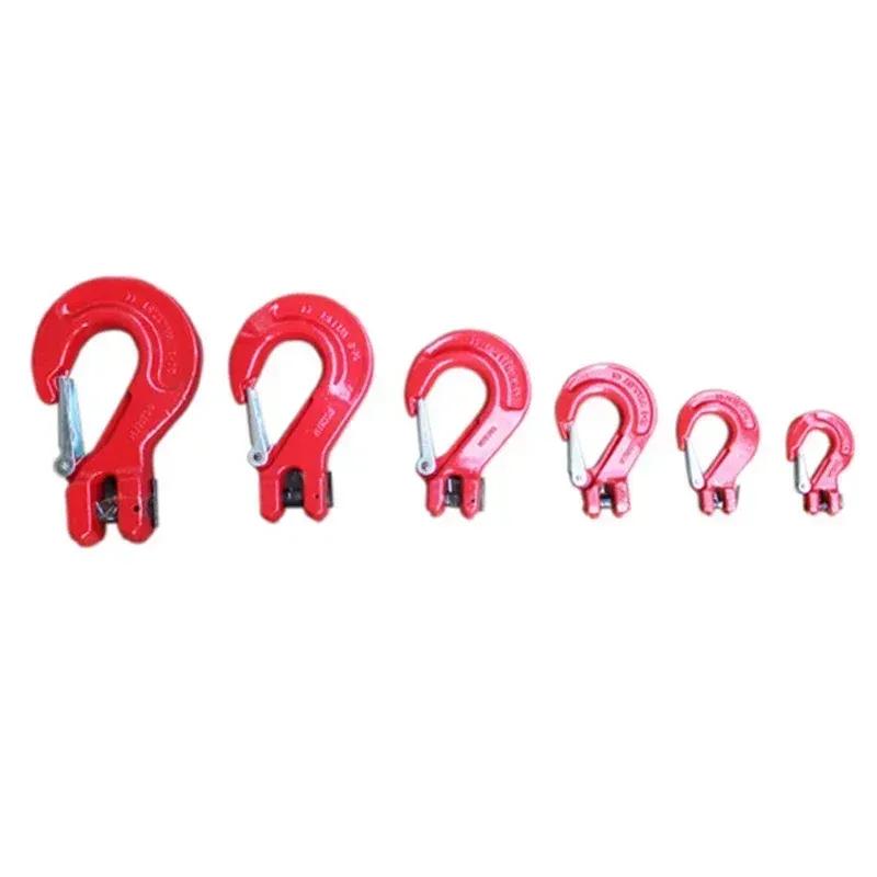 High Strength Crane Lifting 80 Level Goat-horn Shape Clasp With Lock,Australian Style Grab Hook Bearing Weight 1-5 Ton