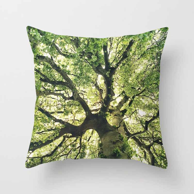 Fashion Tropical Plant Polyester Pillow Case Office Fabric Sofa Cushion Cover Home Polyester Pillow Case