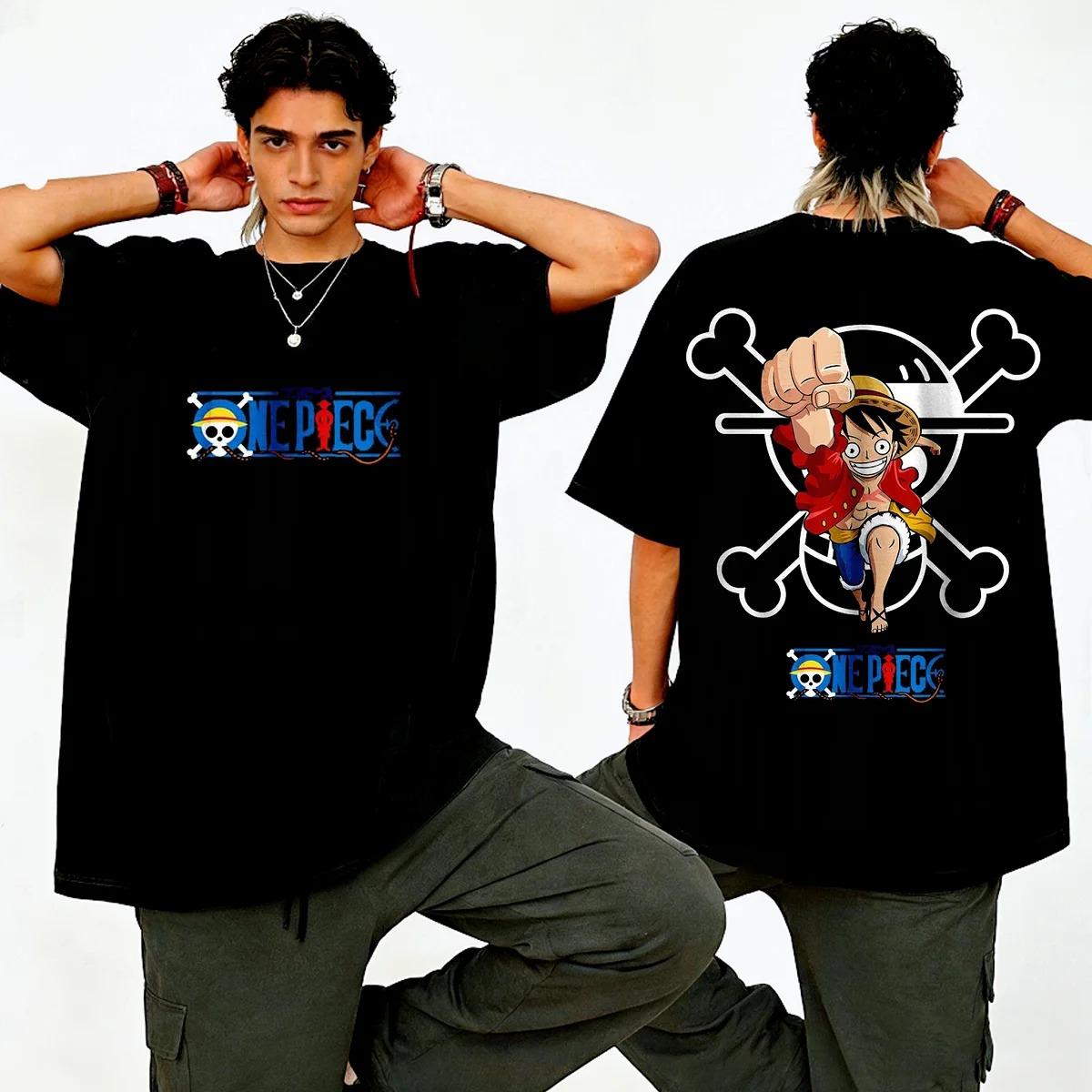 

Hot Sale Anime One Piece Luffy Zoro Manga Graphic Print T-shirt Men Women Streetwear Y2k Harajuku Fashion Casual Oversized Top Cotton Summer New Tee 4XL
