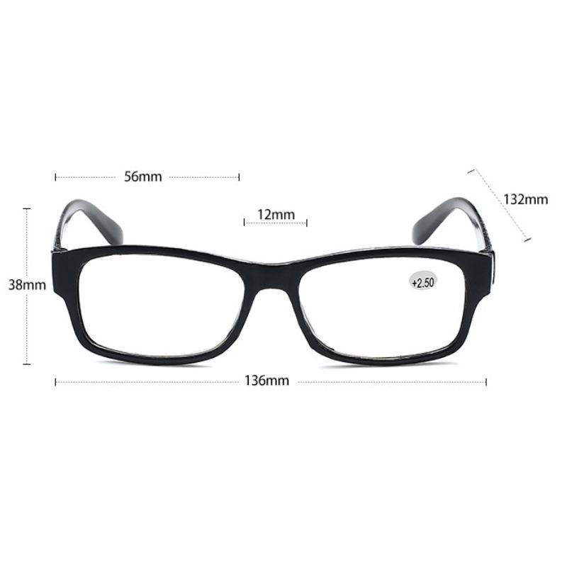 Square Full Frame Anti Eyestrain Reading Glasses Ultralight PC Frame Men Women Presbyopic Eyeglasses