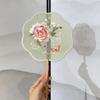 Suzhou Embroidery Double-Sided Embroidered Round Fan for Outings, Semi-Transparent Embroidered Fan, Children's Hanfu Dance Round Fan, Ancient Style