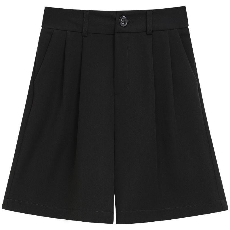 

Women s High-Waisted Wide-Leg A-Line Shorts: Summer Style, Loose-Fit, Versatile Casual Capris 2XL чёрный