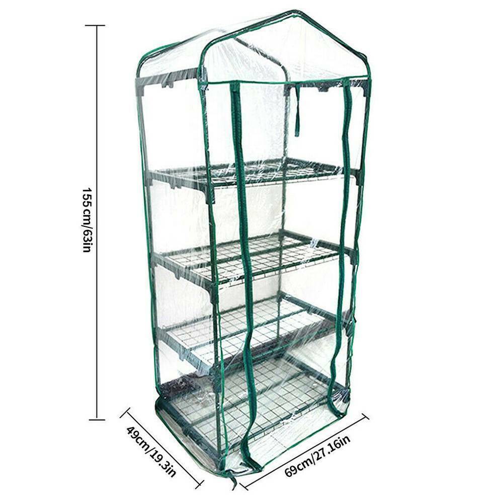2/3/4/5 Tier Small Greenhouse Outdoor Garden Plant Grow Green House PVC Cover Outdoor Grow Tent (no Iron Shelf) Garden Supplies