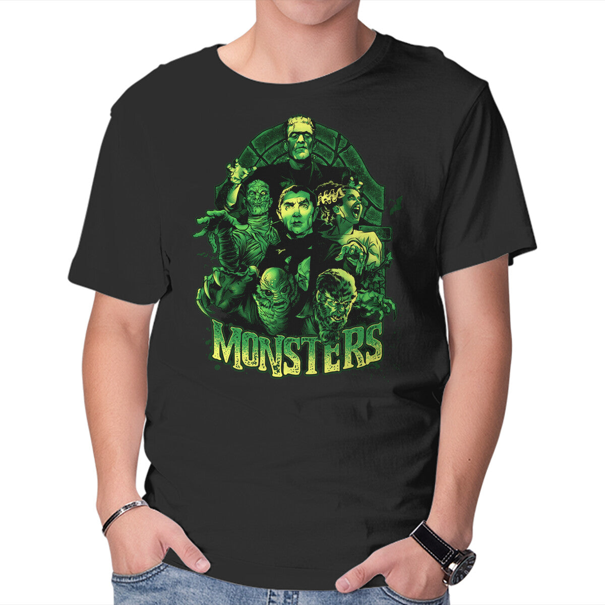 Unisex Crew Neck T-Shirt Monsters Graphic Short Sleeve Casual Tee XXXL
