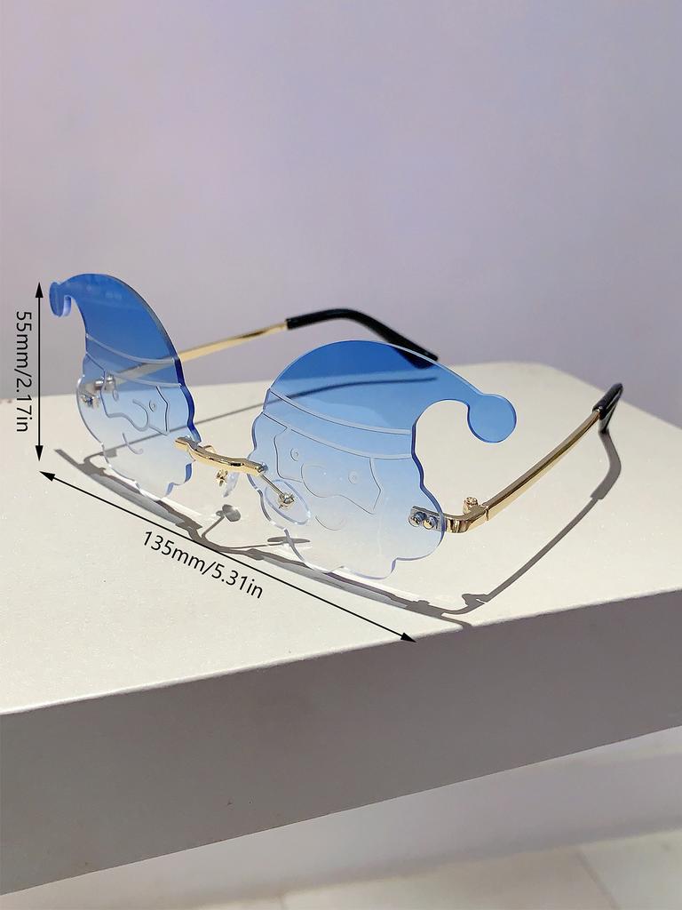 Luxury Designer Santa Claus Sunglasses Vintage Fashion Rimless Party Shades For Women Men Christmas Cute Sun Glasses