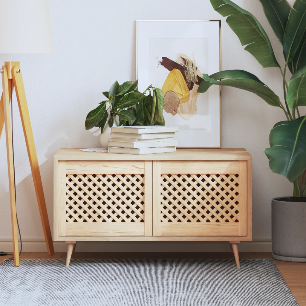 Cabinet Doors 2 Pcs Grid Design 49.5 X 39.5 Cm Solid Pine Wood
