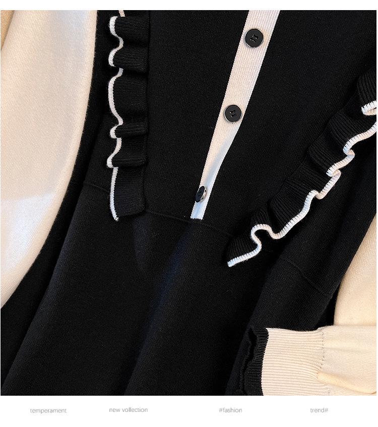 Plus Size Women's Long Lapel Sweater Dress - Bust 150/160 - Sizes 200/350 Jin - Style 8060