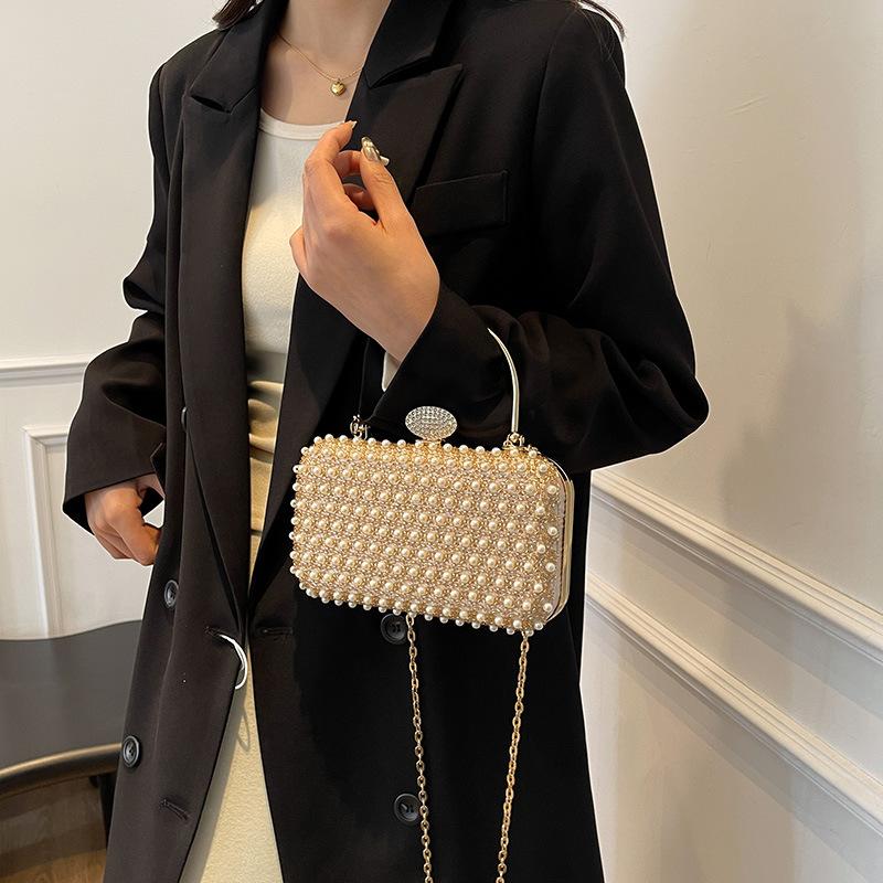 Paillette Evening Bag Fashion French Vintage Chain Shoulder bag Banquet Clutch Wedding Party Crossbody Bags Female Daily Purse
