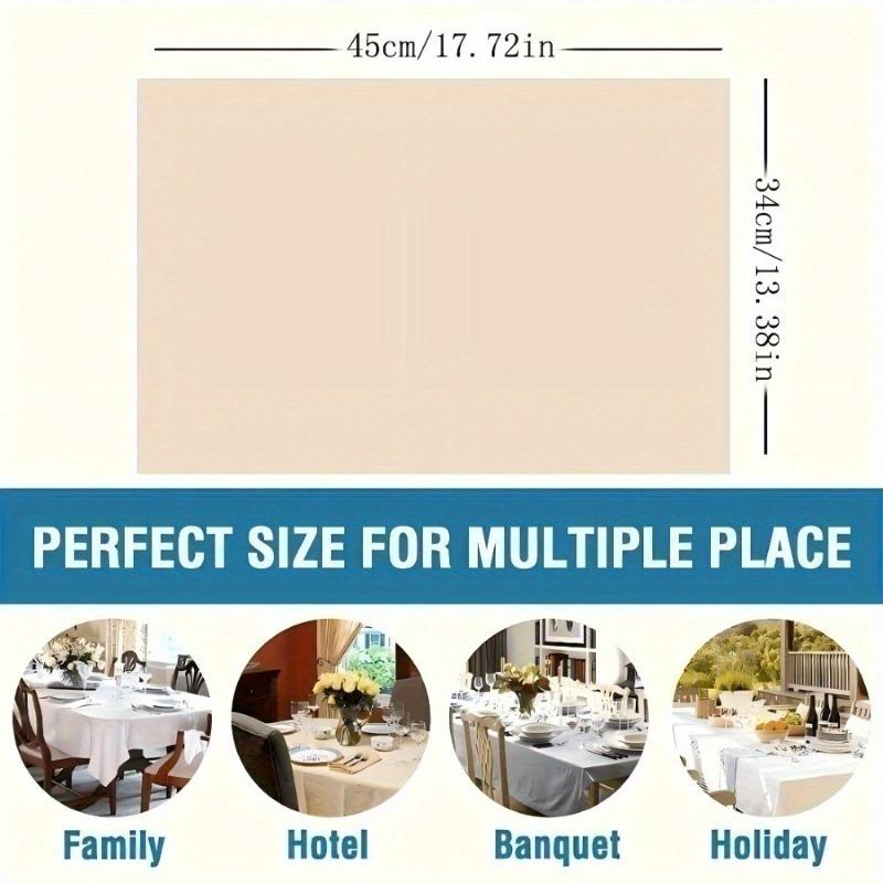 4/6/8pcs Light Luxury Golden Thread Flower Tablemats, 13.39 * 17.72inch, with Simple Lines Depicting Large Flowers, Paired with Champagne Golden