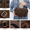 New horizontal cylindrical men's bag large capacity fashionable retro shoulder oblique span bag genuine leather men's bag