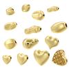 Unique Round and Heart-Shaped 3D Spacer Beads, Gold-Plated Brass Metal Beads DIY Crafting Supplies for Necklaces Bracelets:VZ446