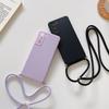 Smycz Silikonowe Etui Na Samsung Galaxy S26 S25 S24 S23 S22 Ultra S21 Plus S20 FE A55 A56 A36 A17 Pokrowiec z Paskiem Na Szyję Crossbody