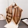 Daily versatile plaid imitation velvet herringbone pattern cotton and linen small square scarf silk scarf headscarf shawl decorative scarf scarf