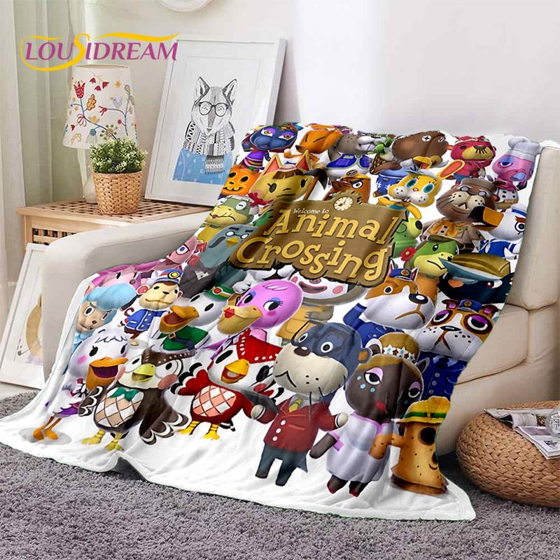 Cute Animal Crossing New Horizons Cartoon Soft Blankets,Throw Blanket Comfortable Blanket for Picnic Beds Sofa Home Bedroom Kids